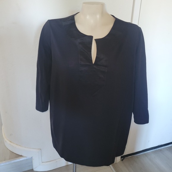lauren ralph lauren Blouse Plus Size 2X Black Designer Luxury 100% Cotton Comfy - Picture 1 of 7